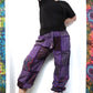 Cotton Patchwork Trousers - Purple