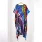 Long Summer Poncho Tie-Dye Dress / Top - Blueberry Rainbow