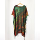 Short Summer Poncho Tie-Dye Dress / Top - Moss Green