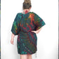 Short Summer Poncho Tie-Dye Dress / Top - Forest Green