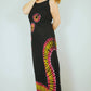 Tie-Dye Maxi Dress - Black Pink and Yellow - Bare Canvas