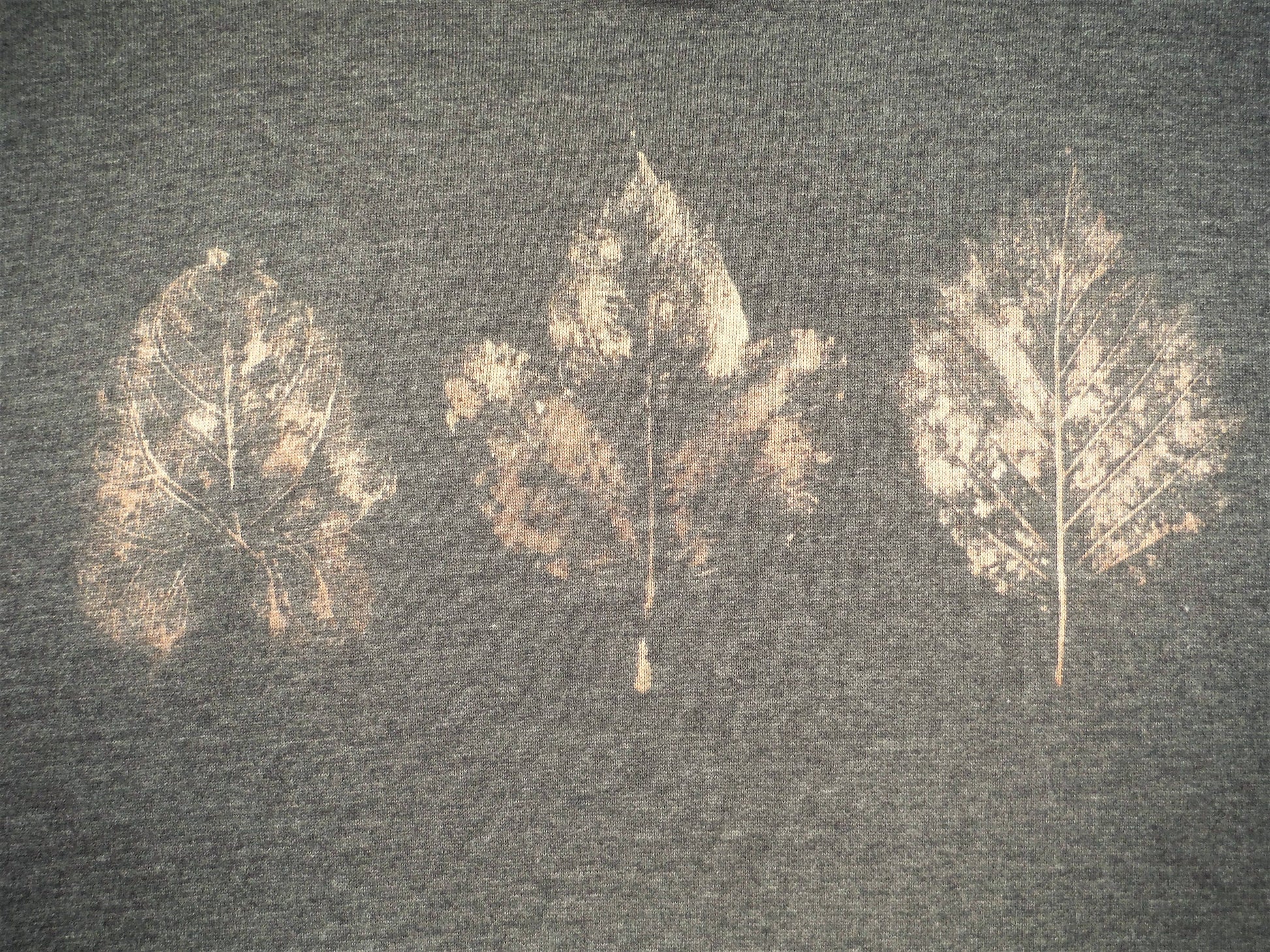 Three Leaf Bleach Print Pullover Hoodie - Charcoal Grey - Bare Canvas