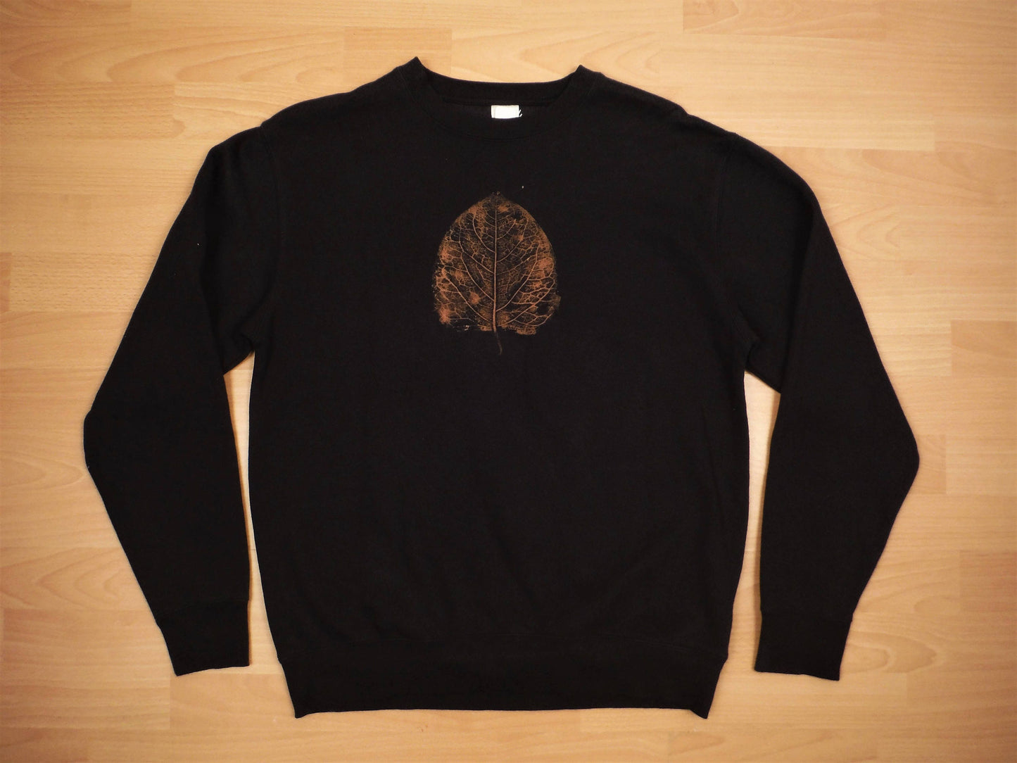 Leaf Bleach Print Sweatshirt - Black - Bare Canvas