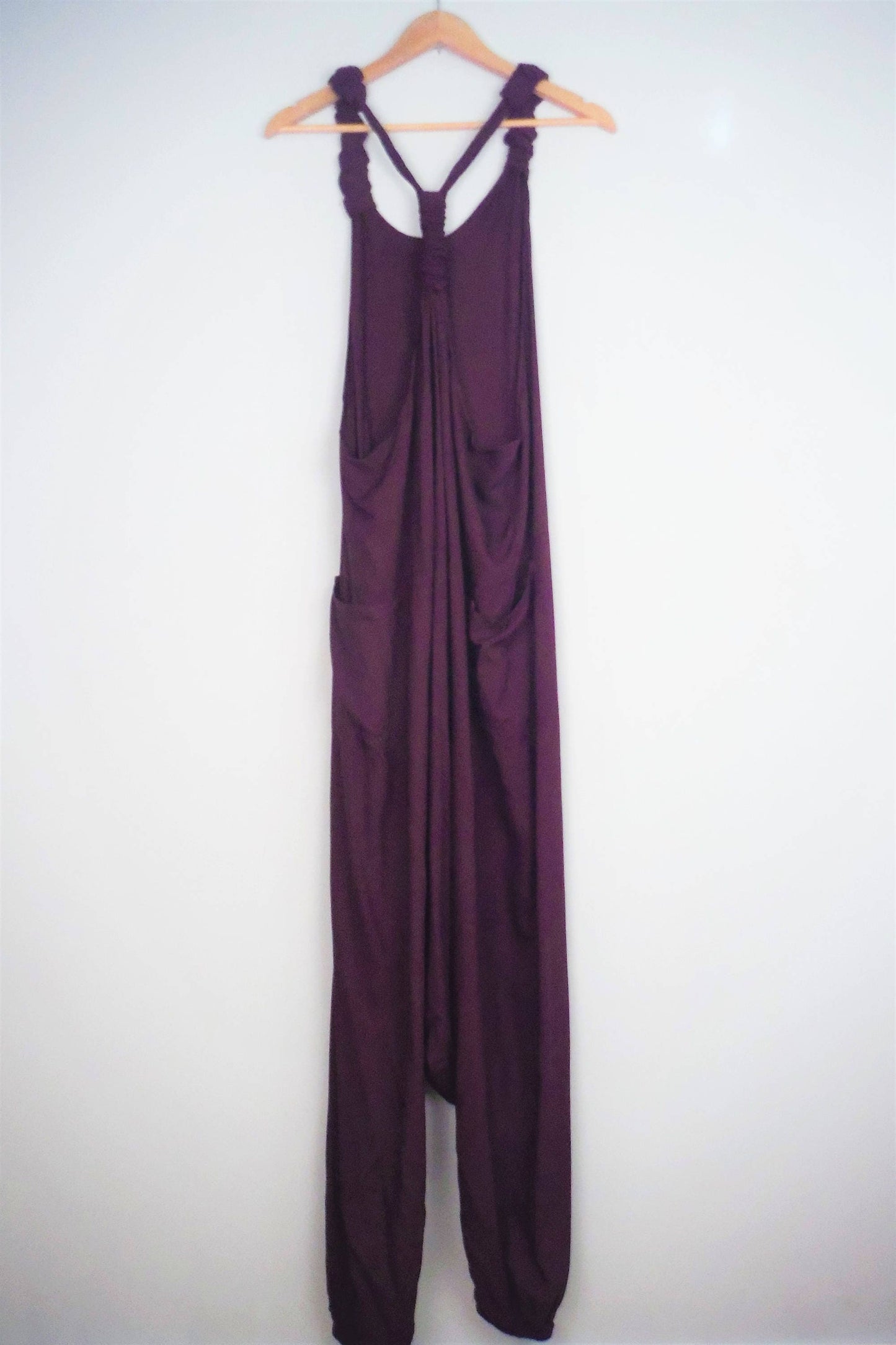 Plain Harem Dungarees - Purple Plum