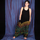 Half Tie-Dye Harem Dungarees - Black and Moss Green - Bare Canvas