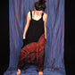 Half Tie-Dye Harem Dungarees - Black and Ruby Red - Bare Canvas