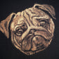 Hand Painted Bleach Pug Face Hoodie - Black Large
