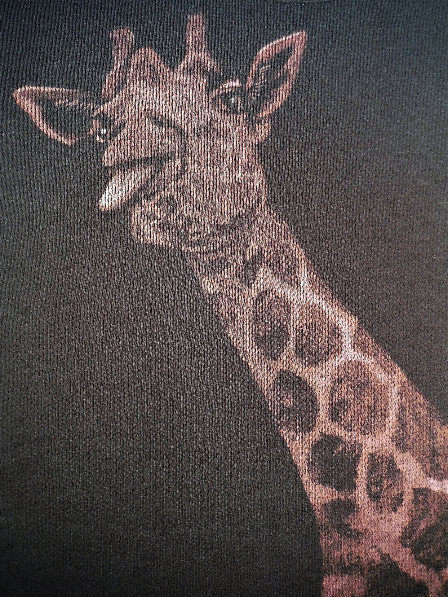 Gary the Giraffe Hand Painted Bleach Sweatshirt - Brown Medium