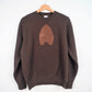 Leaf Bleach Print Sweatshirt - Brown - Bare Canvas