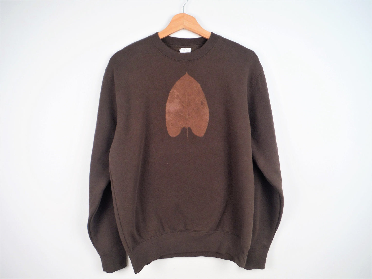 Leaf Bleach Print Sweatshirt - Brown - Bare Canvas