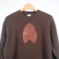 Leaf Bleach Print Sweatshirt - Brown - Bare Canvas