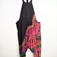 Half Tie-Dye Harem Dungarees - Black and Hot Pink - Bare Canvas