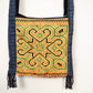 Cross Stitch and Patchwork Small Shoulder Bag - Yellow