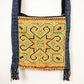 Cross Stitch and Patchwork Small Shoulder Bag - Yellow