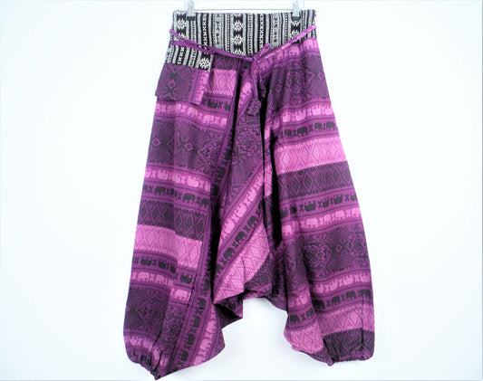 Elephant Harem Pants - Purple (Thick Cotton) - Bare Canvas