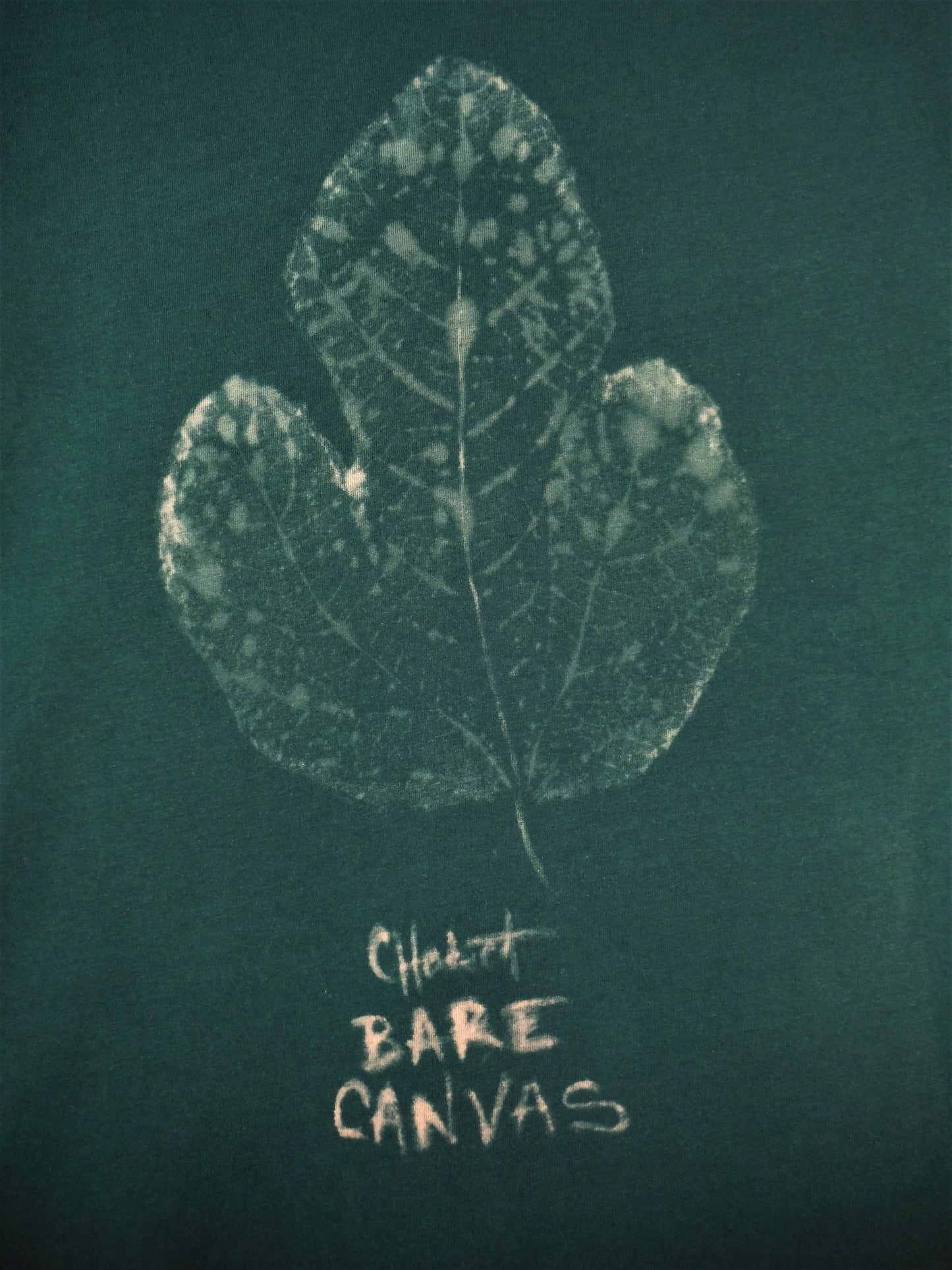 Leaf Hand Printed Organic Cotton T-Shirt - Forest Green L