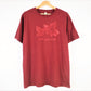 Leaf Hand Printed Organic Cotton T-Shirt - Wine Red L