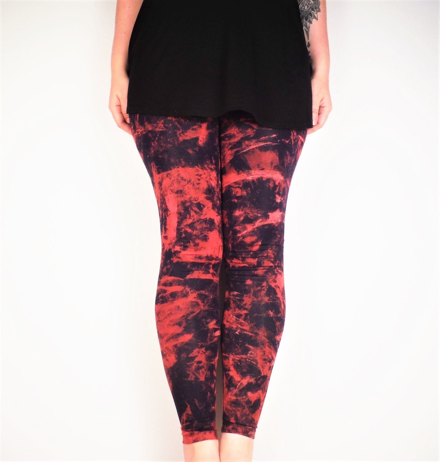 Hand Dyed Mottled Bleach Leggings - Navy - Bare Canvas