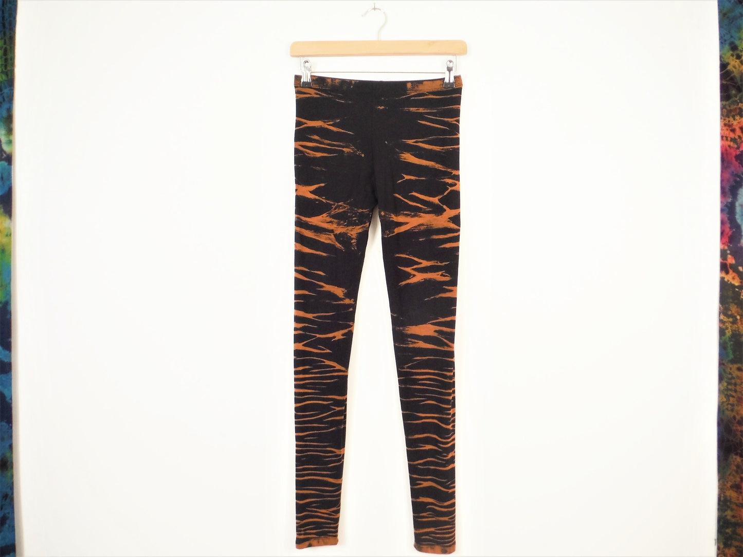 Hand Dyed Tiger Stripe Bleach Leggings - Black - Bare Canvas