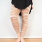 Hand Dyed Tiger Stripe Bleach Leggings - Cream