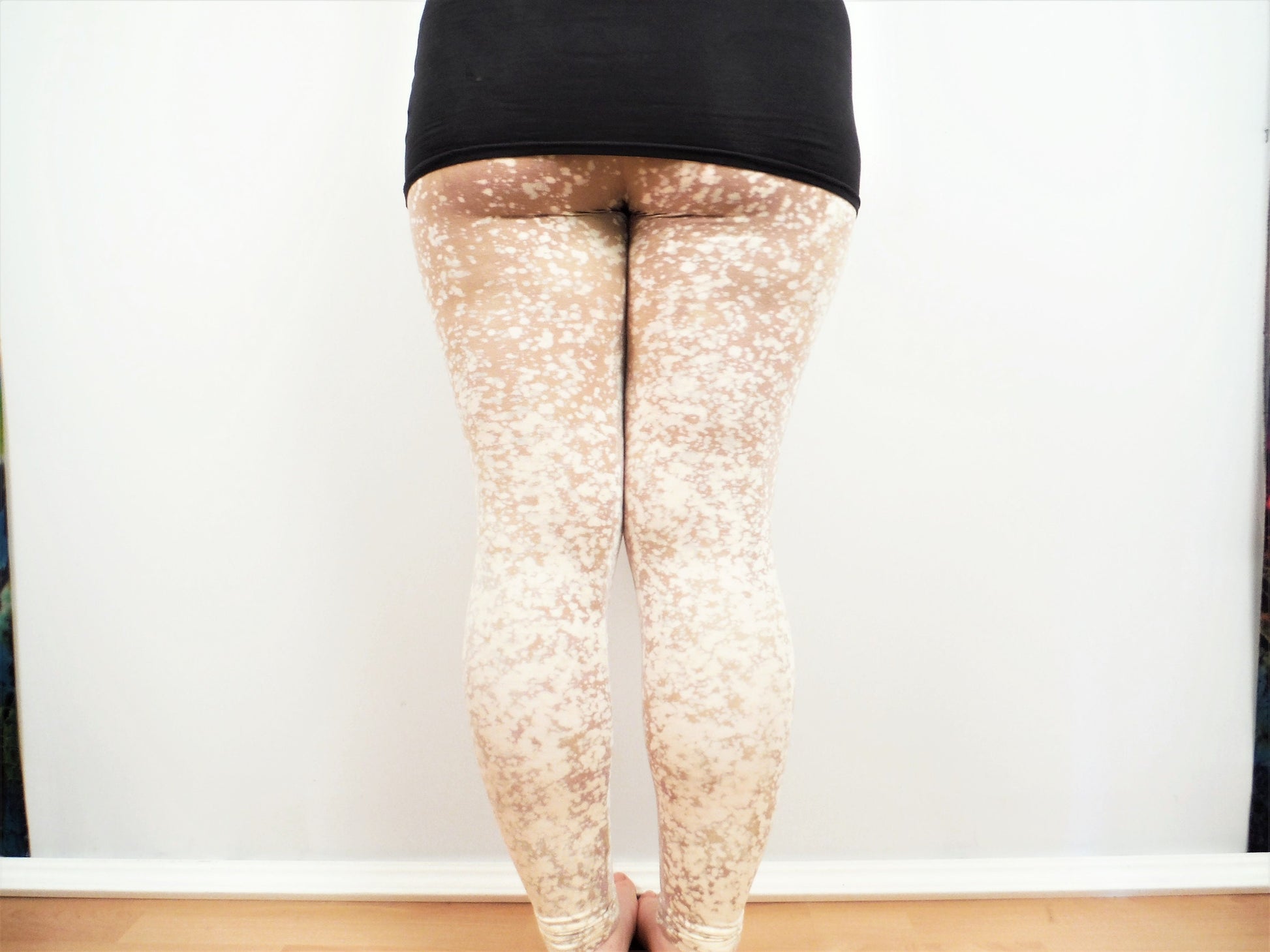 Hand Dyed Bleach Galaxy Leggings - Cream - Bare Canvas