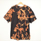 Bleach Tie-Dye T-Shirt - Black and Orange (Heavy Weight Fair Trade Cotton) XXL