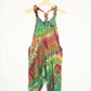 Children's Tie-Dye Dungarees - Moss Green Rainbow Age 3-4, 5-6, 7-8, 9-11 - Bare Canvas