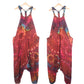 Tie-Dye Harem Dungarees - Ruby Red - Bare Canvas