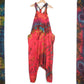 Tie-Dye Harem Dungarees - Bright Red