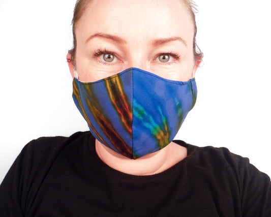 Tie-Dye Face Mask - Aqua Blue - Bare Canvas