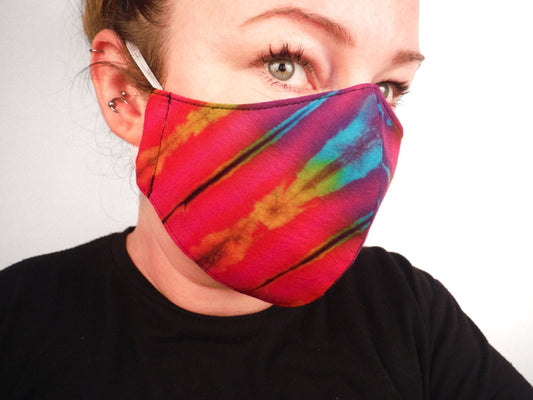 Tie-Dye Face Mask - Hot Pink - Bare Canvas