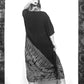 Long Summer Poncho Dress / Top - Half Tie-Dye Black and Ruby Red - Bare Canvas
