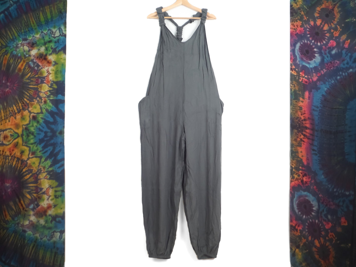 Plain Dungarees - Grey