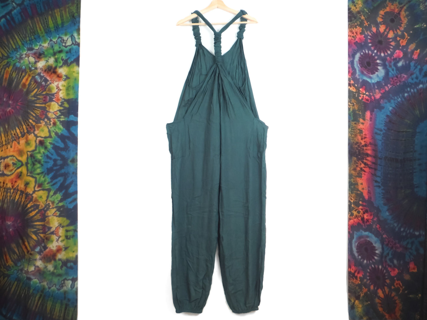 Plain Dungarees - Forest Green