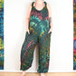 Tie-Dye Dungarees - Forest Green Rainbow - Bare Canvas