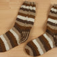 Long Cosy Knitted Sofa Socks - Cream and Brown - Bare Canvas