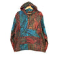 Blanket Hoodie - Blue Green and Red Indian Flowers - Bare Canvas