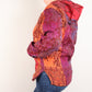 Blanket Hoodie - Burgundy Red Purple and Orange Indian Flowers - Bare Canvas