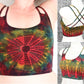 Tie-Dye Cross Back Crop Top - Moss Green Red and Yellow - Bare Canvas