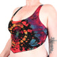 Tie-Dye Lace-Up Crop Top - Rainbow and Black - Bare Canvas