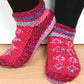 Fleece Lined Cosy Sofa Socks - Pink and Blue