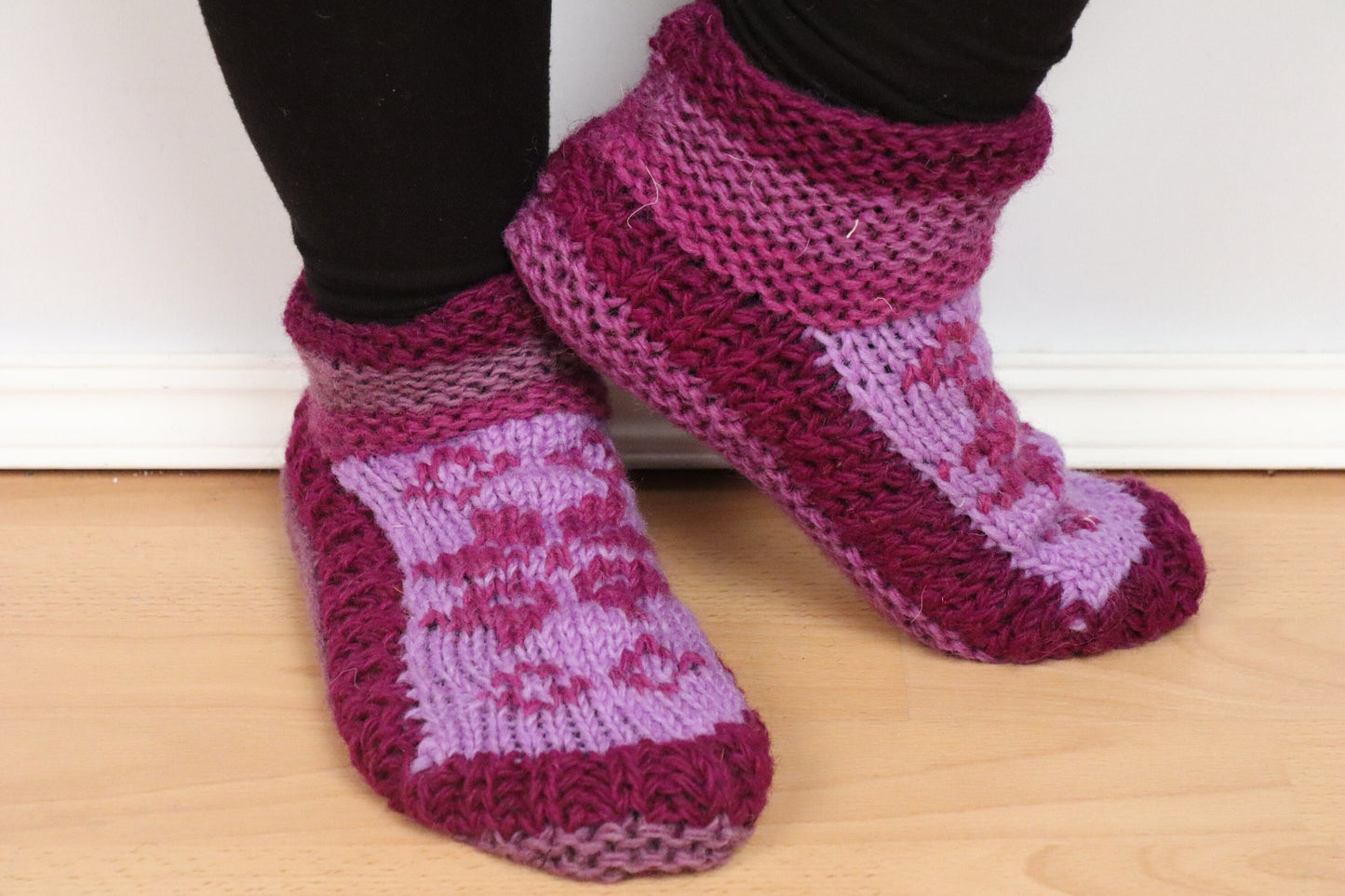 Fleece Lined Cosy Sofa Socks - Lilac and Purple