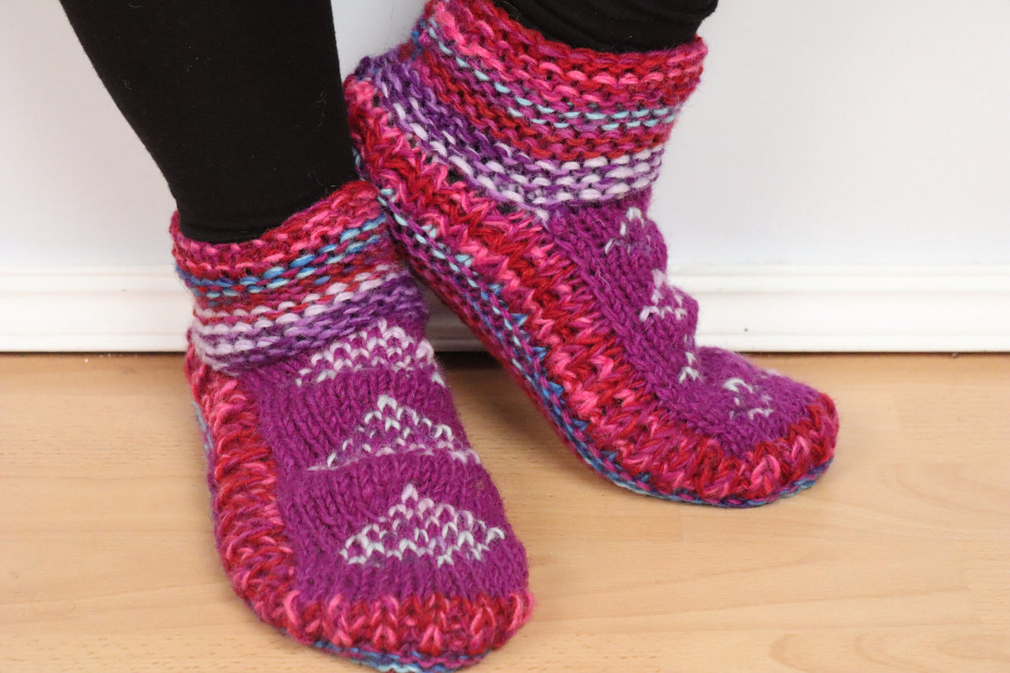 ODD PAIR! Fleece Lined Cosy Sofa Socks  - Purple Violet - Bare Canvas