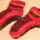 Fleece Lined Cosy Sofa Socks - Red - Bare Canvas