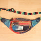 Hemp Bum Bag / Zip-up Belt Bag - Tie-Dye Rainbow - Bare Canvas