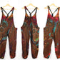 Children's Tie-Dye Dungarees - Chocolate Brown Rainbow Age 3-4, 5-6, 7-8, 9-11,