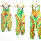 Children's Tie-Dye Dungarees - Lime Green Rainbow Age 3-4, 5-6, 7-8, 9-11,