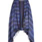 Blanket Scarf / Shawl / Throw - Black and Blue Striped - Bare Canvas