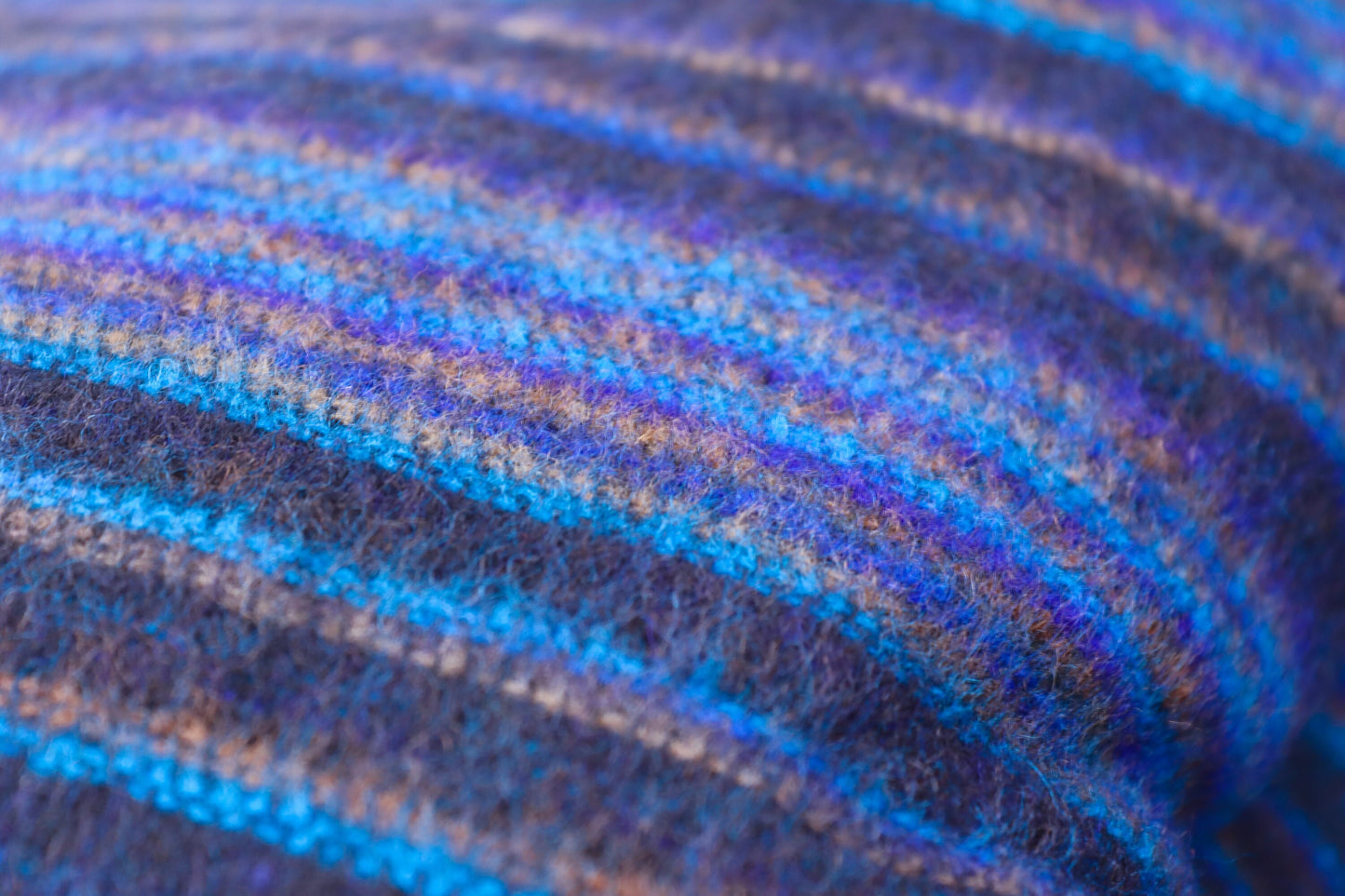 Blanket Scarf / Shawl / Throw - Black and Blue Striped - Bare Canvas