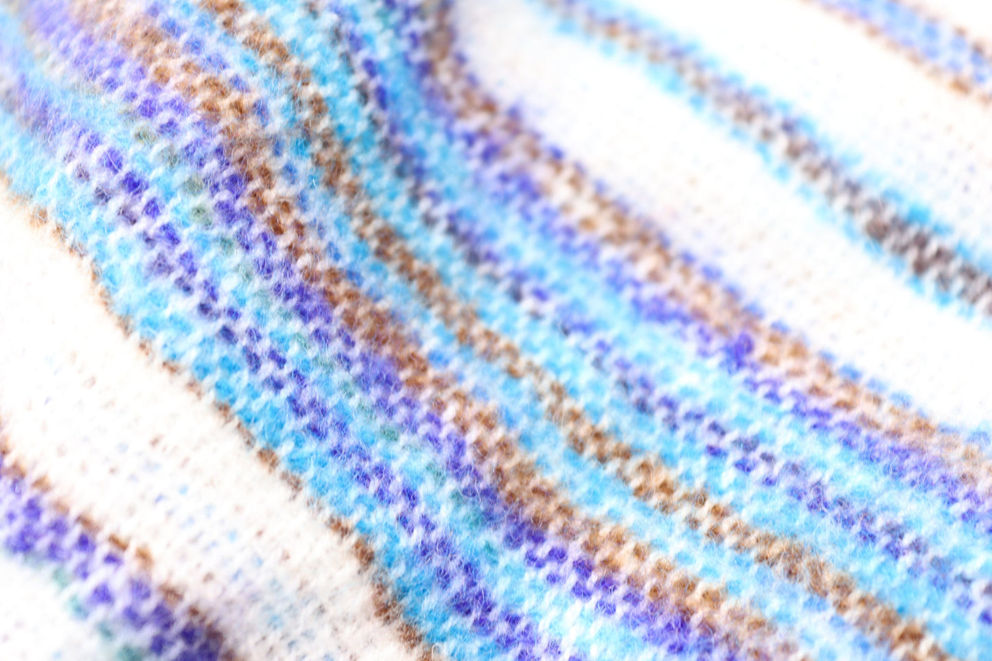 Blanket Scarf / Shawl / Throw - White and Blue Striped - Bare Canvas